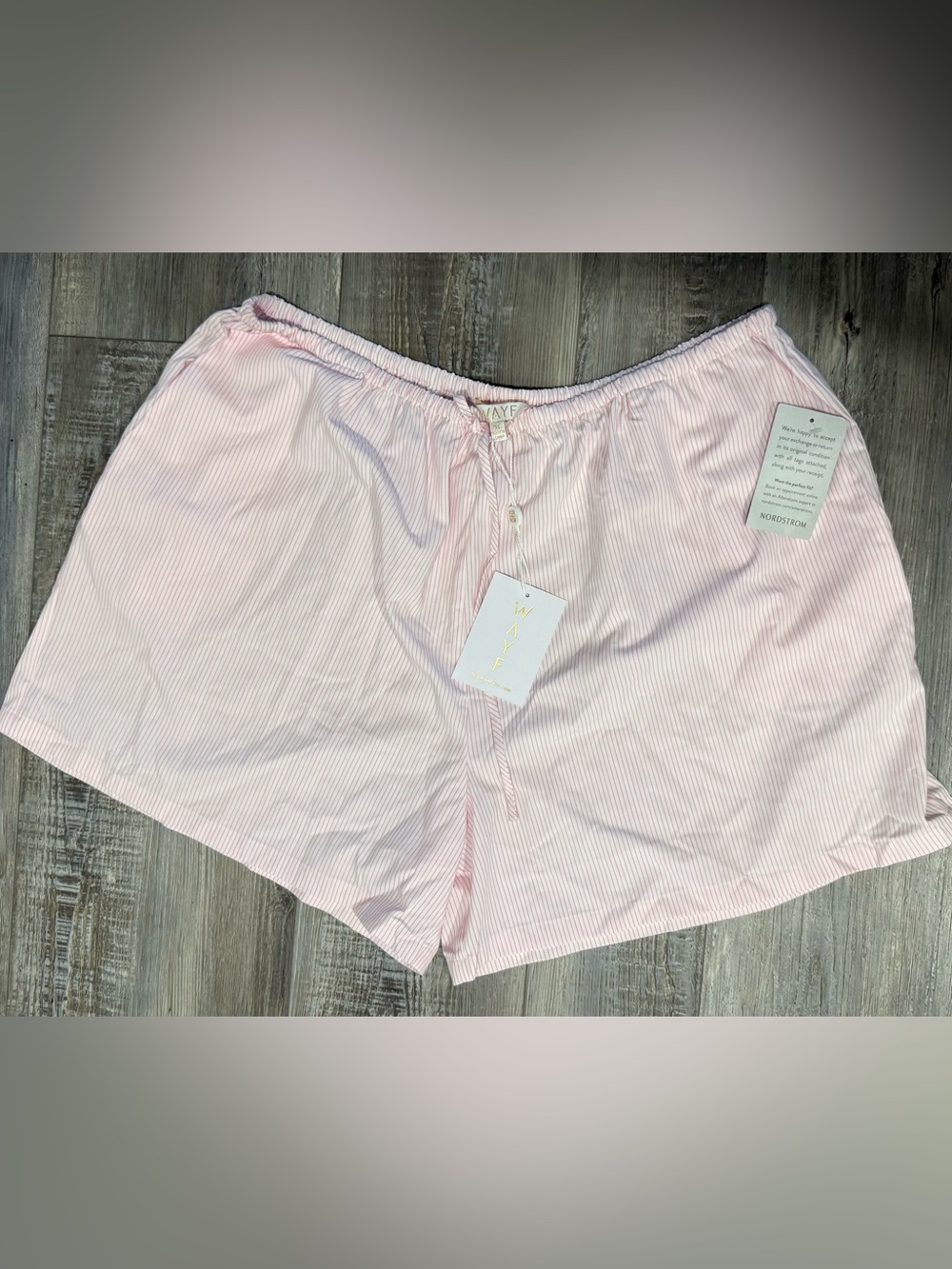 WAYF Nordstrom Pink Stripe Lounge Pajama Shorts XL NWT